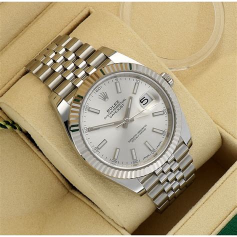 rolex datejust 34 mm silver dial